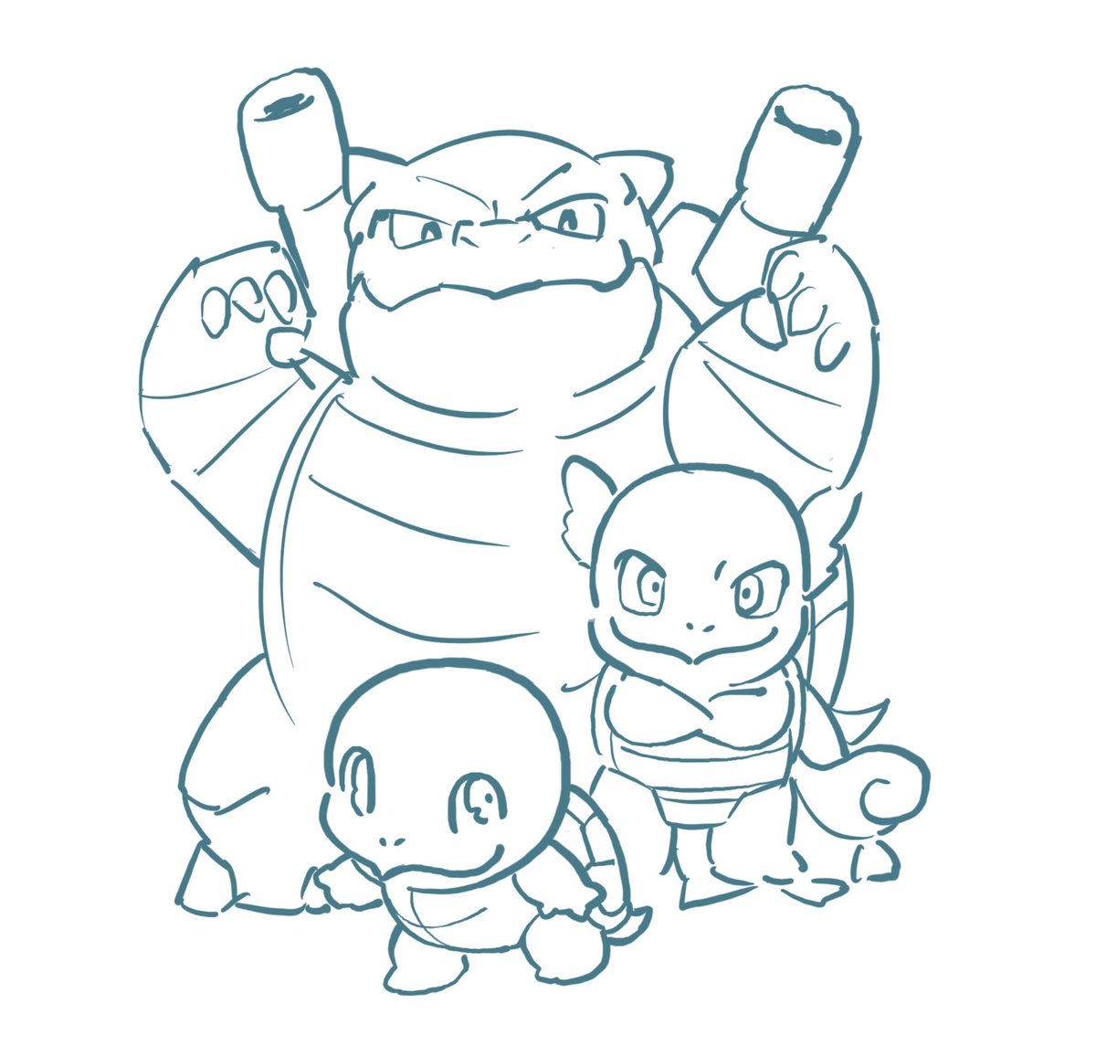 うろおぼ絵 ゼニガメ・カメール・カメックス