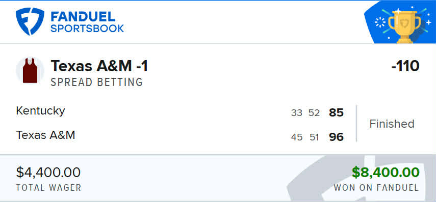 PropJoeDFS's tweet photo. Sending CBB MAX to 75 who LIKE 👇

Texas A&amp;M -1 -110 (2U) ✅✅

Sweat-free winner 🏆

❤️‍🔥 = CASHED https://t.co/xQC6UTNwlf