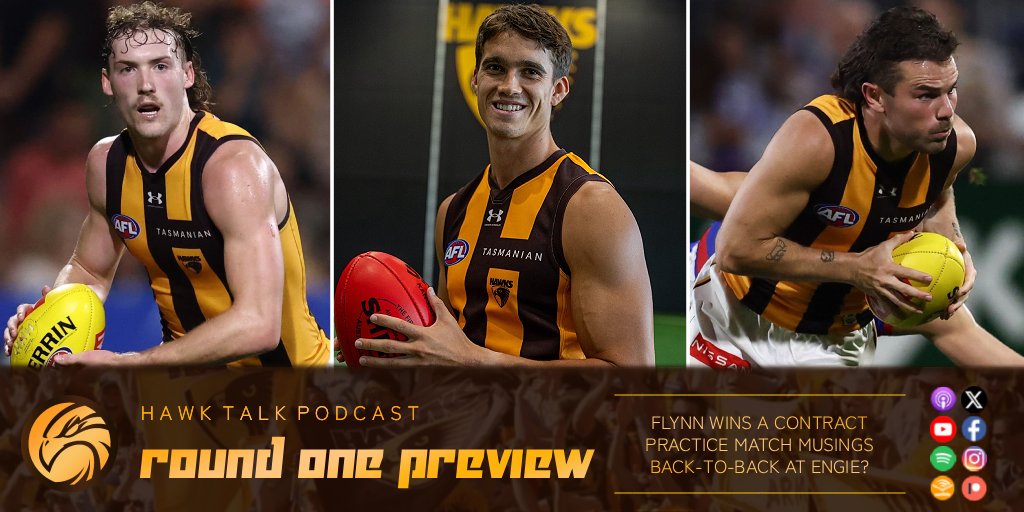 HawkTalkPod's tweet photo. NEW POD: Just a brief check-in on the eve of another season! Talking points include Battle's big milestone, Flynn donning the brown &amp; gold, justice for Jai, and more! 🎧 

Listen via Spotify, Apple, etc. Support the pod: https://t.co/x0hfk32T9K 

#AlwaysHawthorn #HawkTalkPodcast https://t.co/4xcsGo2FW4