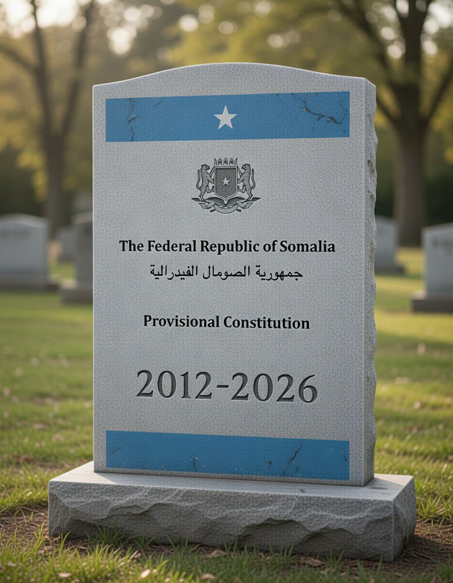 PhiloSomalia's tweet image. Out with the old and in with the new! 

Wednesday, March 4, 2026, is a major day for the #JSP as the party establishes the governing principles of the 4th Republic of Somalia. 

On this same day, the 2012 provisional constitution is buried six feet beneath; RIP! 

The question is