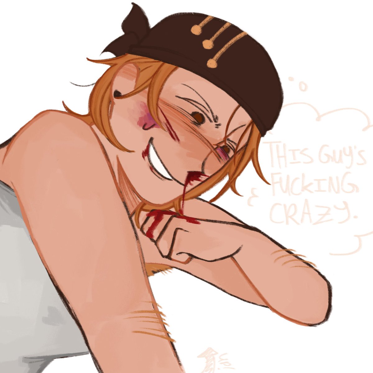 (day three: blood)

Getting turned on by bare knuckle boxing? What a bunch of losers. 

#fushiruhaweek2026 #伏漆