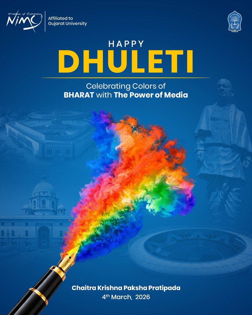 NimcjOfficial's tweet photo. #NIMCJ Celebrating Colors of India with the Power of Media On This Holi!

Proud to be part of the vibrant spirit of Bharat, where every color tells a story, and every voice has the power to inspire change.

Happy Dhuleti! ✨

#Holi2026 #ColorsOfIndia #PowerOfMedia #MediaStudents https://t.co/97ZMYHzzWh