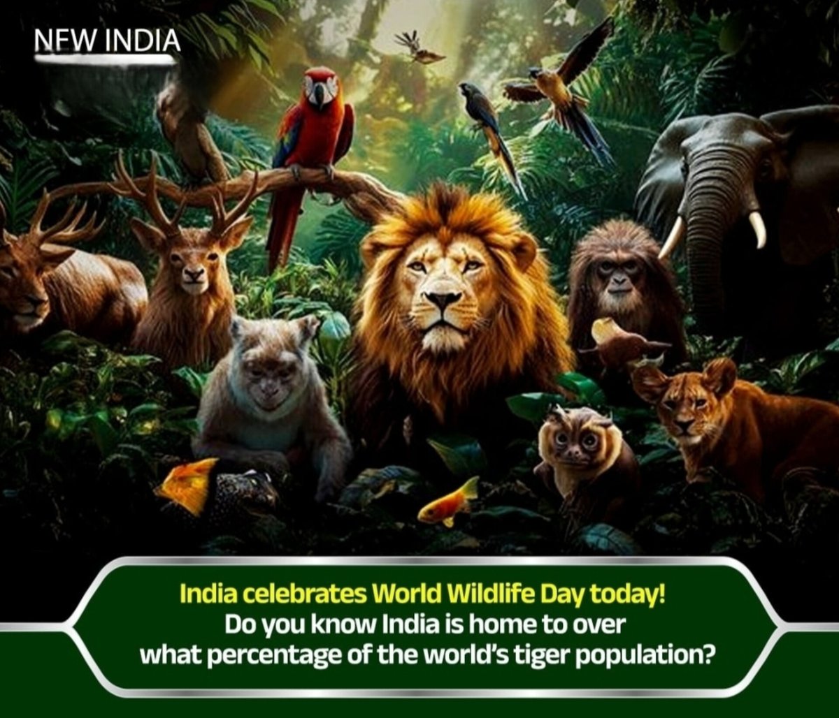 prashanthimuda2's tweet photo. #World Wildlife Day: India celebrated this day on #March 3rd.
There are 573 to 574 officially recognized wildlife sanctuaries in India, Covering Over 123,762 sq km. approximately 3.7% of the country's geographical area. #Telangana, home to the Ambrabad Tiger Reserve, https://t.co/pJJhbUIlnl