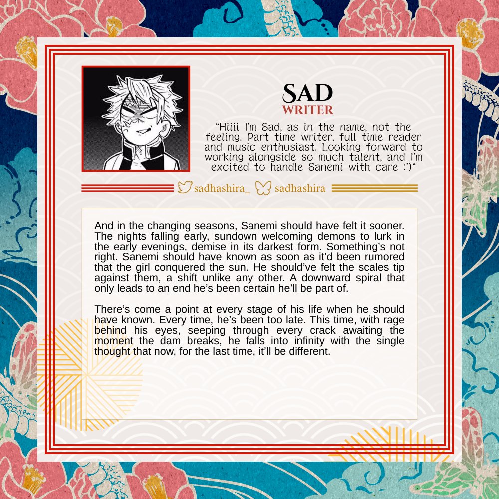 hashirazine's tweet photo. 「芯」: Unyielding Heart Spotlight!

Cruising in is WRITER Sad!

🌊 @sadhashira
🌊 https://t.co/YmeA9y3r26 https://t.co/Ndghy8HDVp