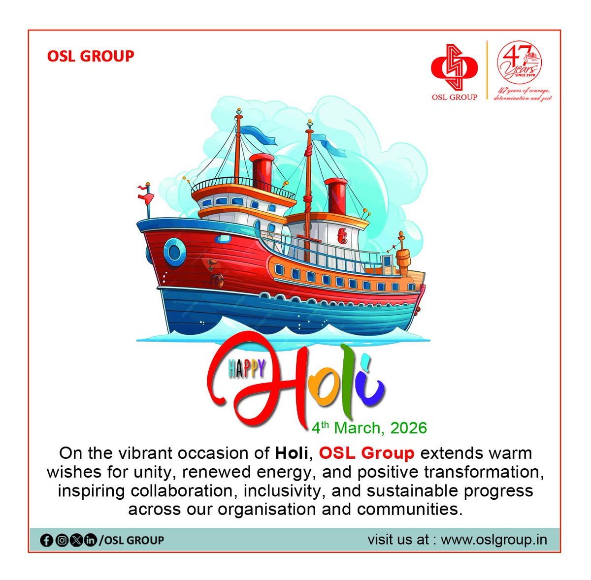 OSL_GROUP's tweet photo. OSL Group wishes everyone a vibrant and safe Holi https://t.co/J9JEYf1vyA