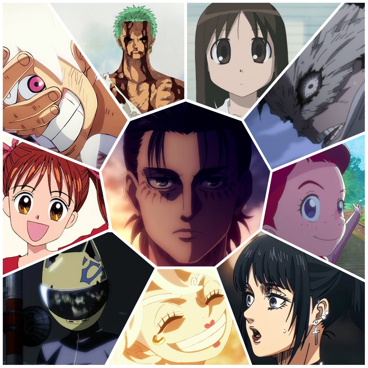 itsVoxucian's tweet photo. My Top 10 Anime Characters:

• Eren Yeager
• Monkey D. Luffy
• Roronoa Zoro
• Mikasa Ackerman
• Jewelry Bonney
• Anne Shirley
• Celty Sturluson
• Sana Kurata
• Chizome Akaguro
• Ayumu Kasuga https://t.co/k0e2fxezFp