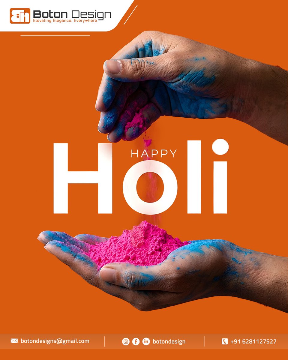 BotonDesign's tweet photo. At Boton Design, we believe every color tells a story. This Holi, let your dreams burst into vibrant shades of passion and positivity 

#HappyHoli #BotonDesign #FestivalOfColors #CreativeDesign #DigitalCreatives #BrandingAgency #DesignStudio #ColorYourBrand https://t.co/qYGCQJqCv2
