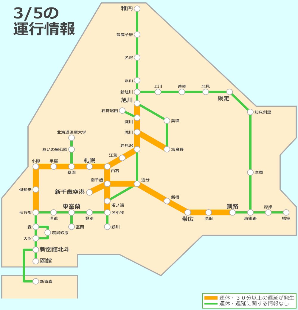 JR北海道 列車運行情報【公式】 tweet media