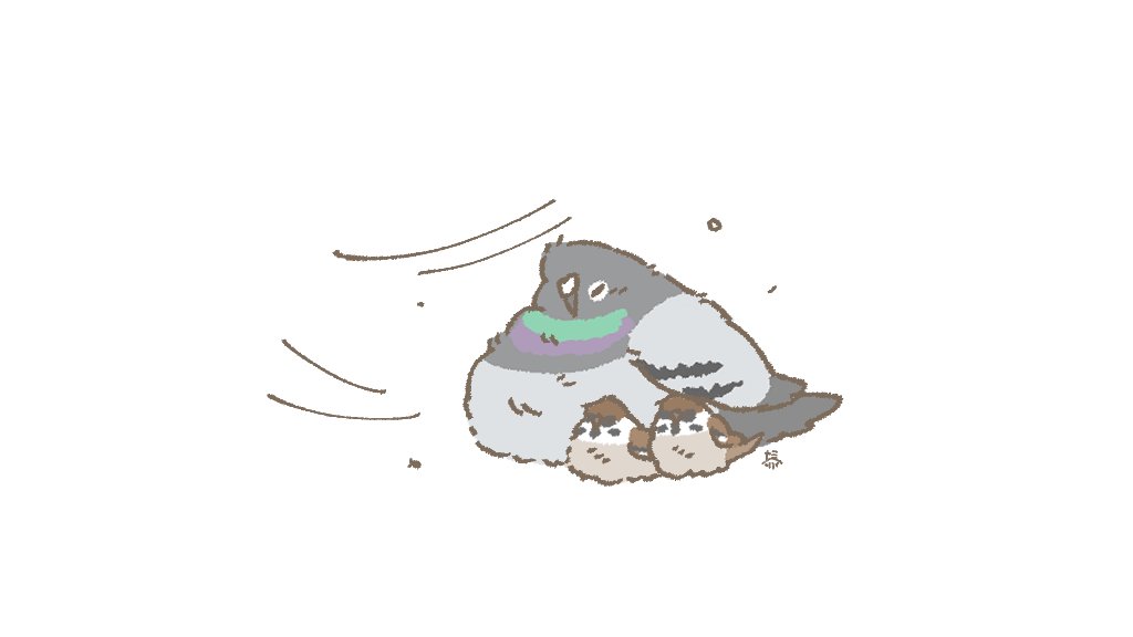 「【強風注意】関東地方にお住まいの野鳥の皆さんは、危険ですので建物の陰や茂みに避難」|なみへい🦜🆕LINEｽﾀﾝﾌﾟでたのイラスト