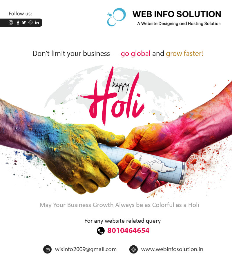 webinfo2009's tweet photo. Happy Holi! 
Make your business online with Web Info Solution.
Visit at: https://t.co/PtglGx0mQh
#HappyHoli #HappyHoli2026 #BusinessPromotion #CreateYourBusinessOnline #WebDesign #businesswebsite #WebsiteDevelopment #WebHosting #CustomWebsites #SoftwareDevelopment https://t.co/6ZdcGpASKl