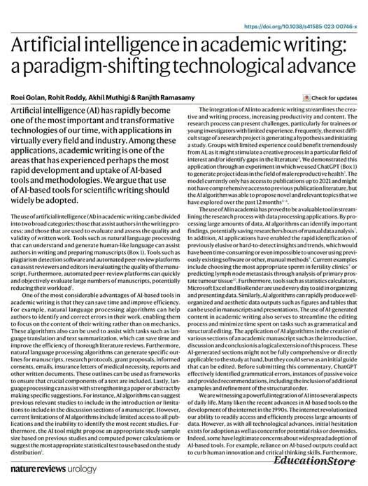 Artificial intelligence in academic writing #research