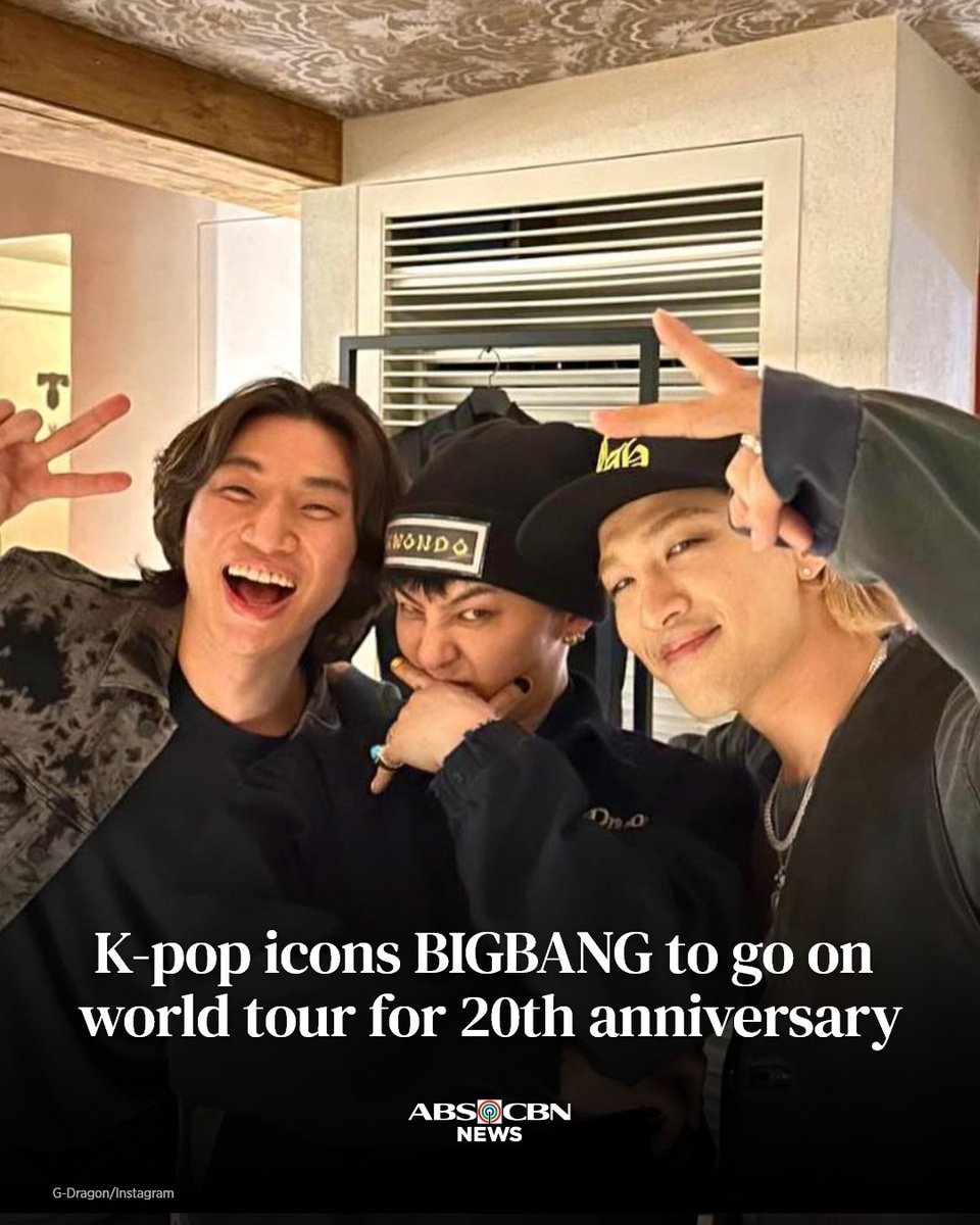 20 YEARS OF BIGBANG 💥

Iconic K-pop boy band BIGBANG announced a world tour to mark the 20th anniversary of their debut.

READ: abscbn.news/4sm7RII