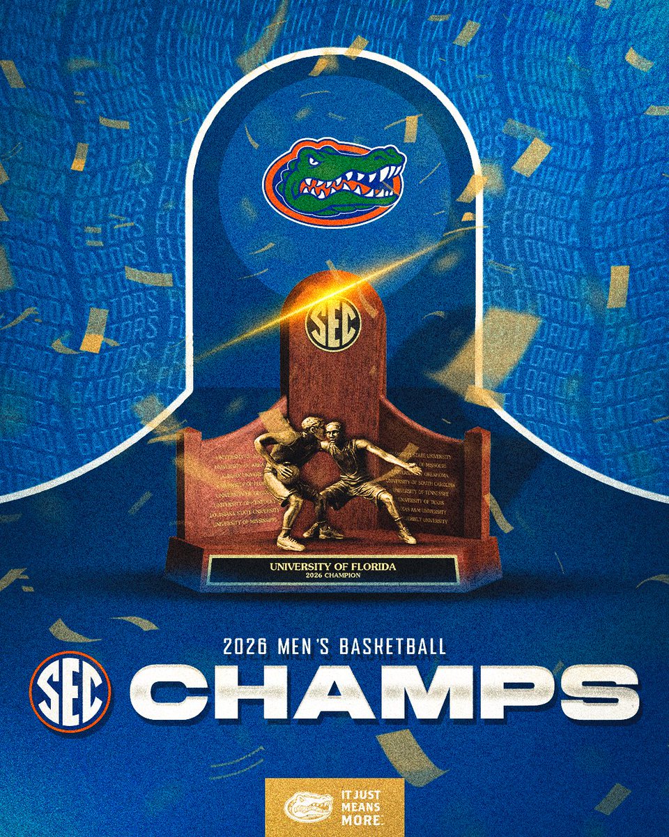 🏆 2026 SEC MEN'S BASKETBALL CHAMPIONS

🐊 <a href="/GatorsMBK/">Florida Gators Men’s Basketball</a> 

#SECMBB x #ItJustMeansMore