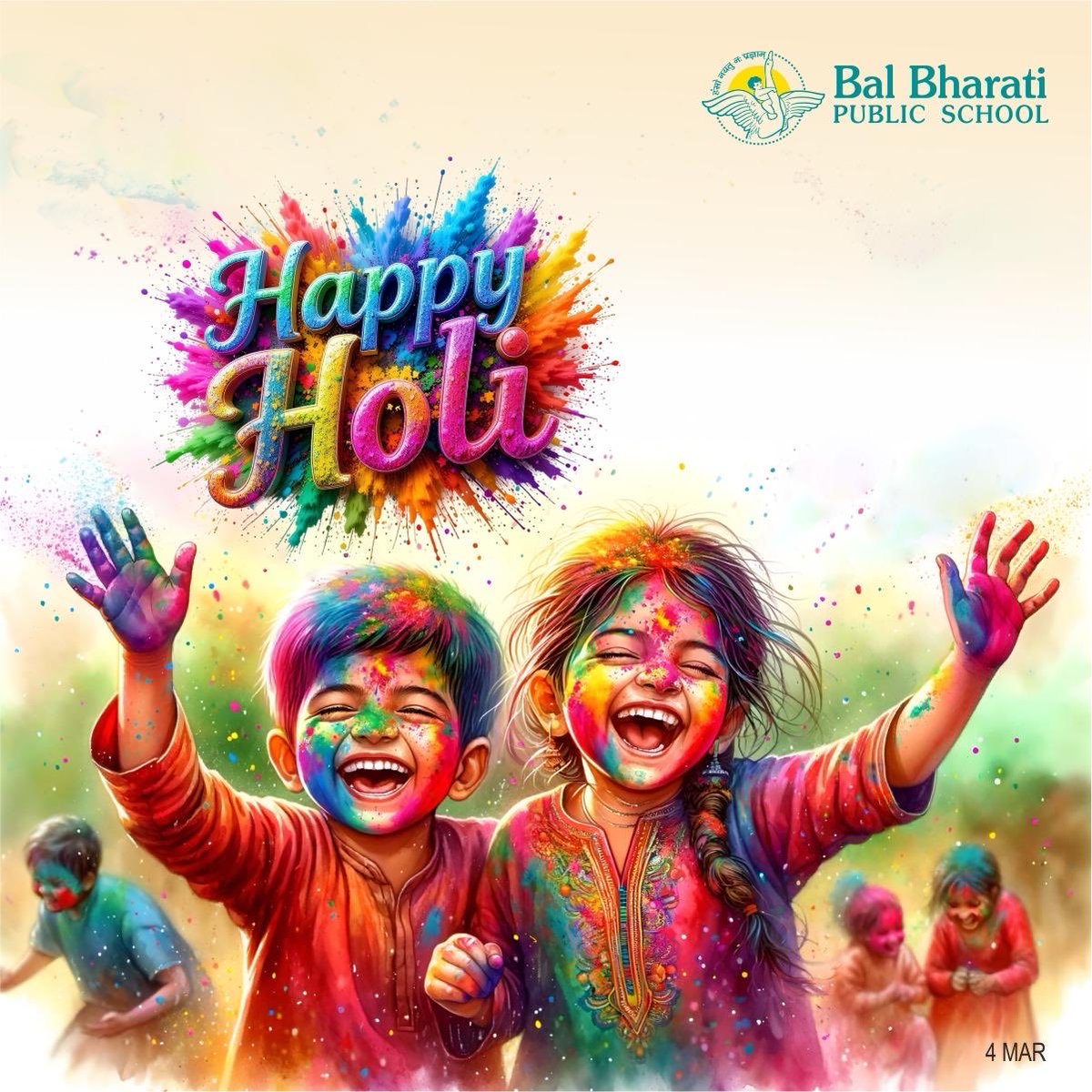 May the vibrant festival of Holi fill your home with happiness, harmony, and positivity. As we celebrate the colours of togetherness and joy, let us also nurture values of respect, safety, and responsibility in our children. Wishing you and your family a bright and blissful Holi!