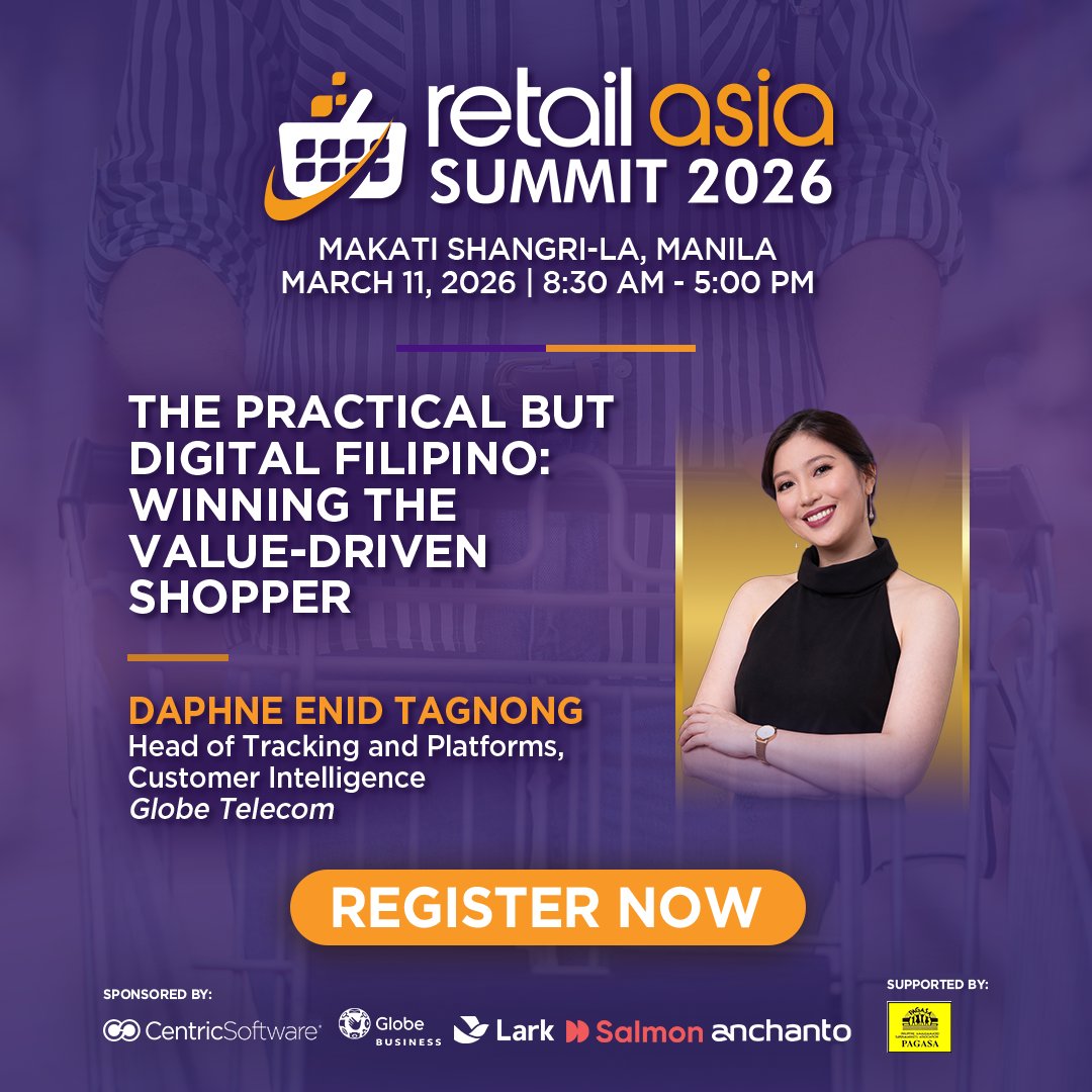 Connect with Daphne Enid Tagnong, Head of Tracking and Platforms, Customer Intelligence at Globe Telecom, as she presents “The Practical but Digital Filipino” at Retail Asia Summit - Philippines 2026.

Register: bit.ly/3MHl2VL

#RASummit2026 #RASummitPhilippines2026