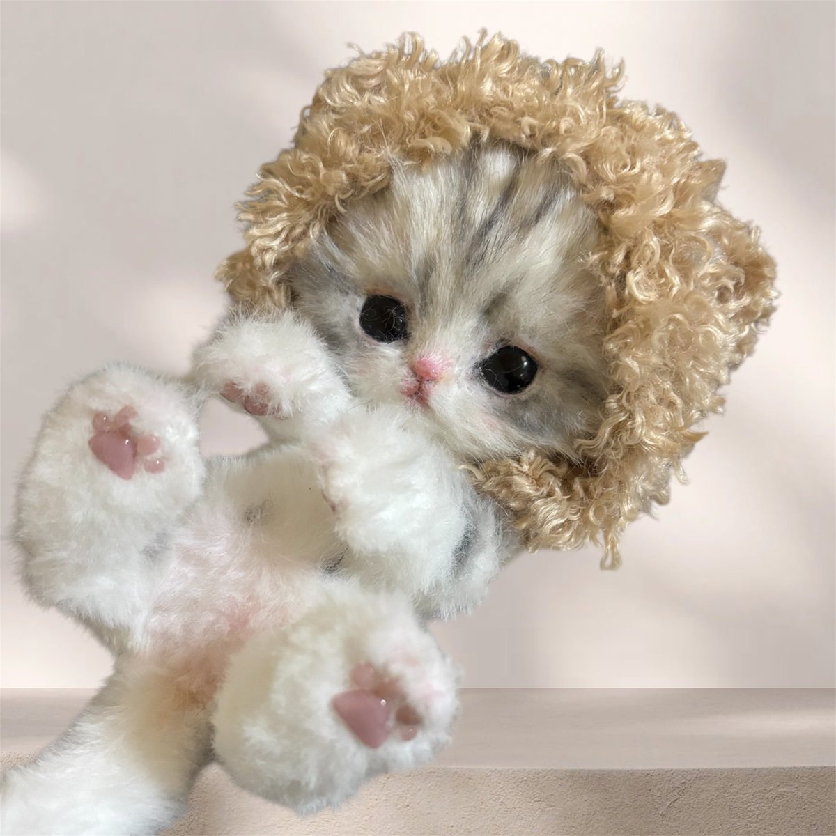 もうすぐ完成ー♪ #ハンドメイド #アートドール #子猫