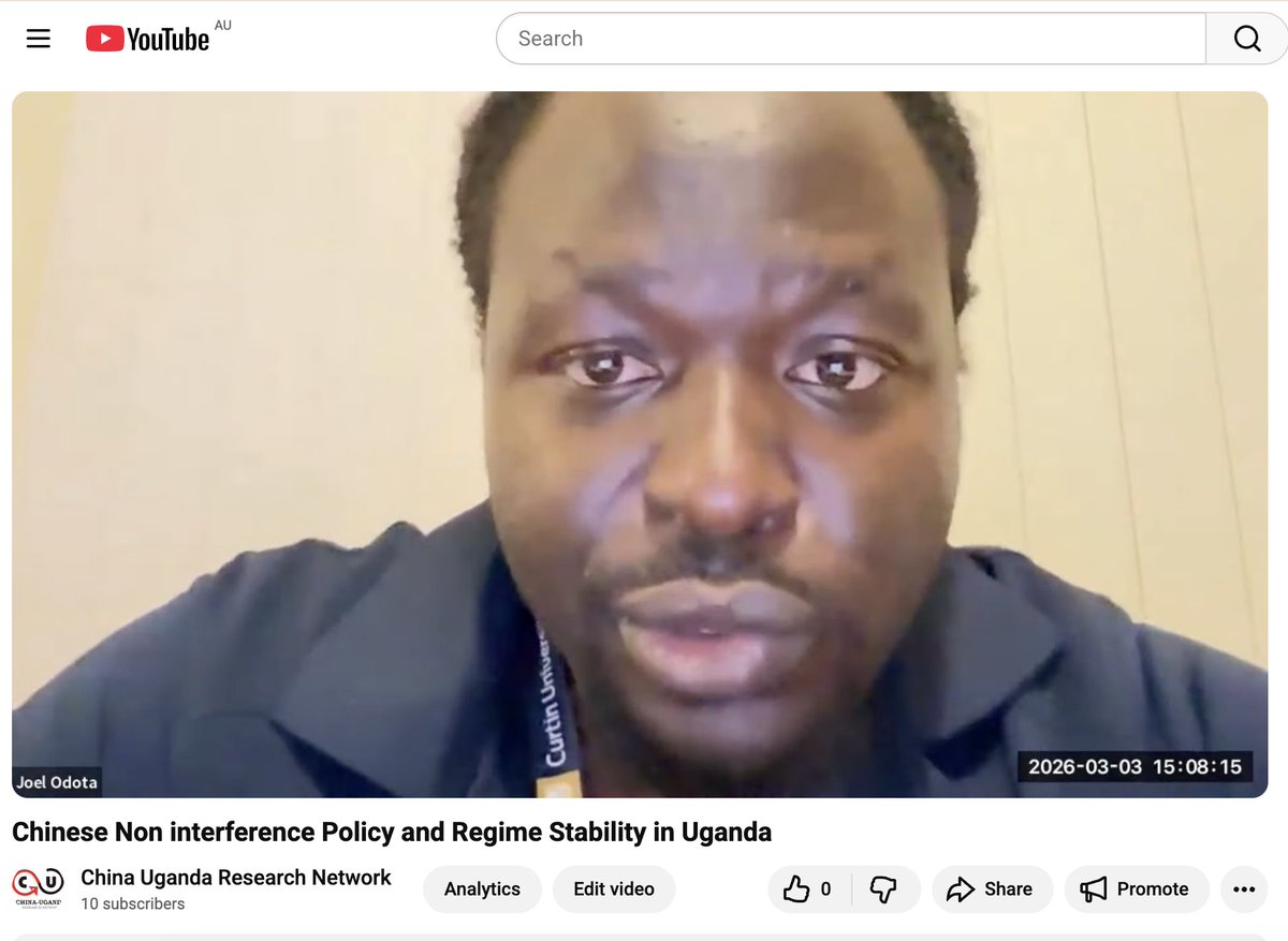 china_uganda's tweet photo. 📹WEBINAR RECORDING READY!
If you missed the webinar yesterday by Dr Alfred Makotsi from @KenyaMethodist on China's Non-interference policy &amp; implications for Uganda's regime stability 🔗 https://t.co/MUDHndngVd

#Uganda
#China 
#Africa 
#NonInterferencePolicy
#RegimeStability https://t.co/cgoOOYoUHP
