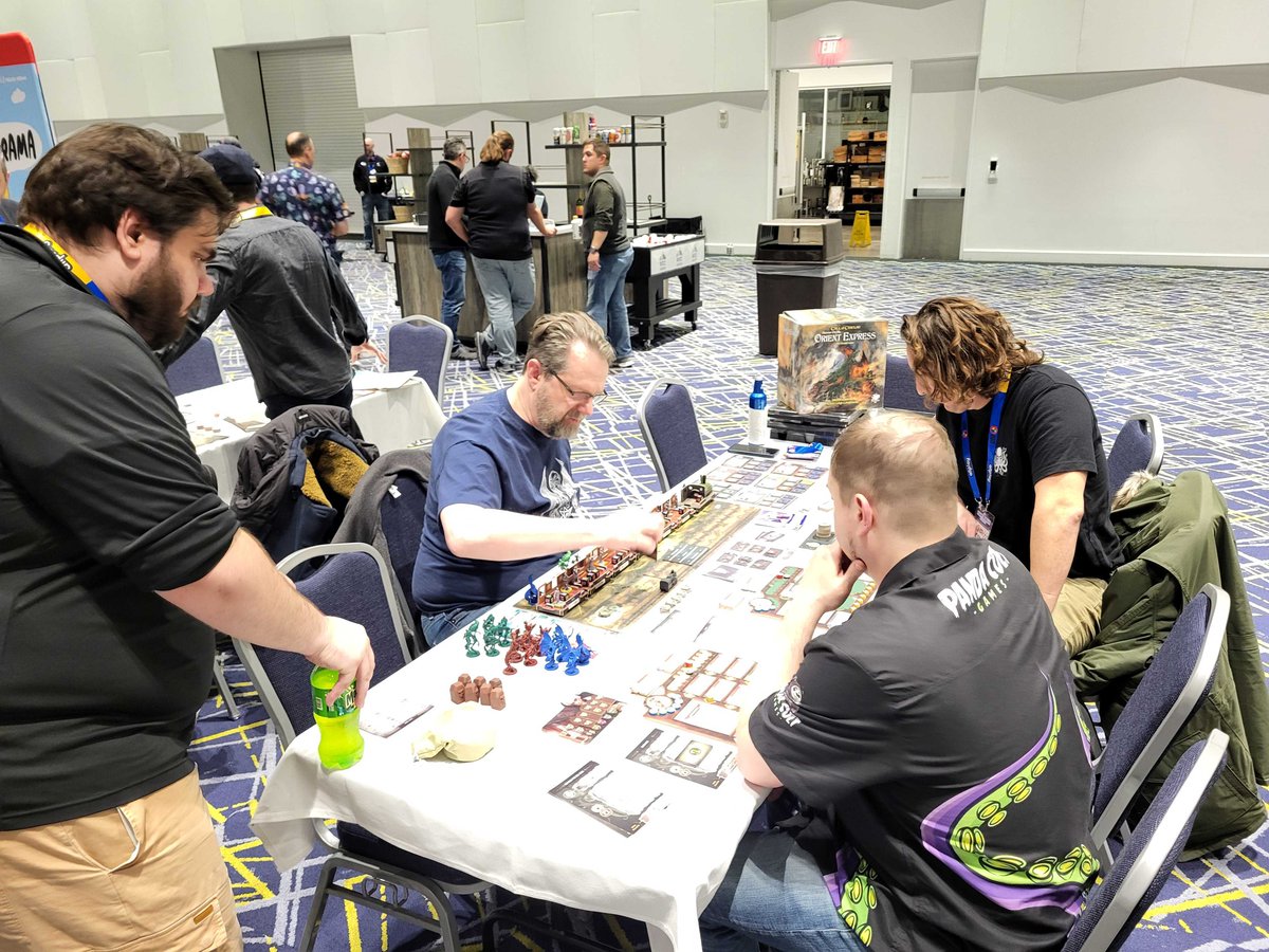 Chaosium_Inc's tweet photo. Our board game demos in full swing at GAMA Expo! https://t.co/KIsPiZ8jN5