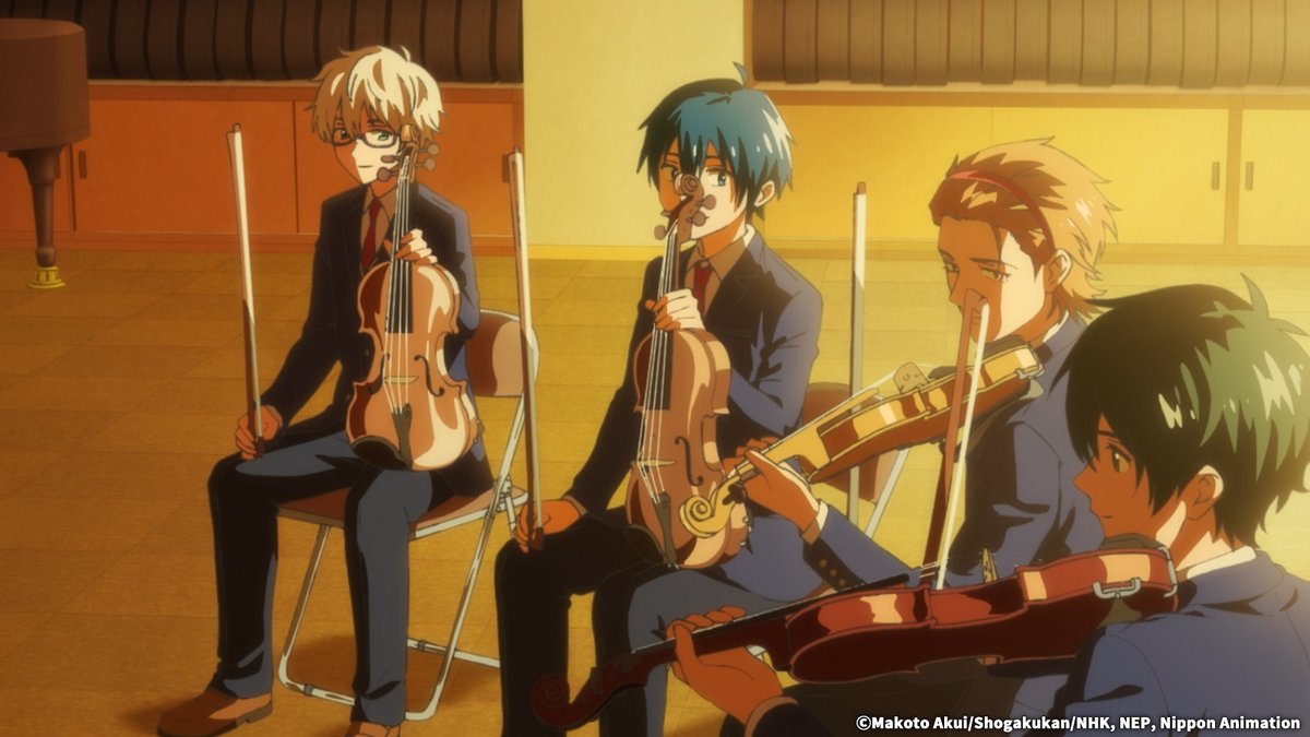 ANIPLUSAsia's tweet photo. It is time for the orchestra club's graduation ceremony performance and farewell party—

Amid fleeting interaction, the feelings of those leaving and those seeing them off intertwine...🎻✨

【#BlueOrchestra 2】
Recap &amp; Ep 21 (Finale) TONIGHT, 22:00 [GMT+8]

#青のオーケストラ https://t.co/56ZwpVdIQJ