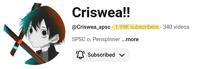 can we plz get the goat <a href="/Criswea_SPSC/">Criswea!!</a> to 2K subs on YT