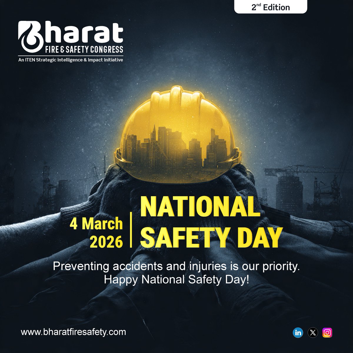 Building a culture of safety requires awareness, commitment, and continuous improvement.

On National Safety Day, <a href="/Bharat_FireSfty/">Bharat Fire & Safety Congress</a> Congress reiterates the importance of strengthening fire and life safety across workplaces and communities.

#NationalSafetyDay #FireSafety