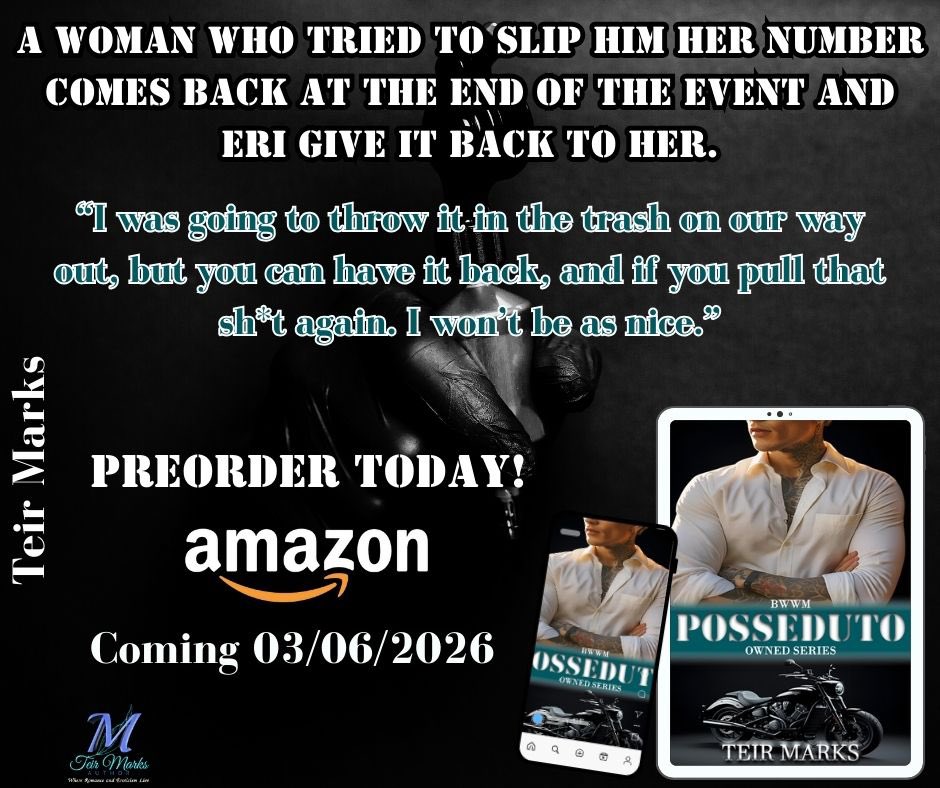 authorteirmarks's tweet photo. 🩵🏍️COMING MARCH 6, 2026🏍️🩵

📖: Posseduto by Teir Marks
Pre-order your copy today $1.99! 
🔗: https://t.co/3liSAMTlNM

#EtchedVerse #Posseduto #booktwt #booktok https://t.co/QInz0VTxrh