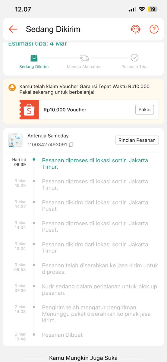 magunaa07's tweet photo. @AnterajaCare @anteraja_id anteraja sumpaaahhhhhhhh bisa gaksih ga selalu lama pengiriman nya? gw pake sameday dari tgl 2 smp detik ini stuck sialan! kalo tau ekspedisi yang dipake anteraja gw mending pilih reguler! lebih cepet nyampe drpd anteraja SAMEDAY yang nyampe 2 thn lg! https://t.co/VtG2p6kitJ