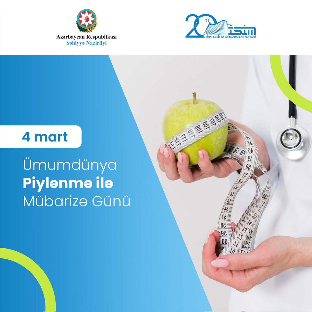 4 mart – Ümumdünya Piylənmə ilə Mübarizə Günüdür

#SəhiyyəNazirliyi
#İctimaiSəhiyyəvəİslahatlarMərkəzi