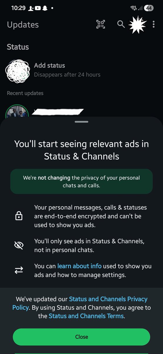 BigTechCorner's tweet photo. WhatsApp has initiated advertising services within its Status and Channels features.😮‍💨 
#ads #WhatsApp #channels
@WABetaInfo https://t.co/cY908DbTYk
