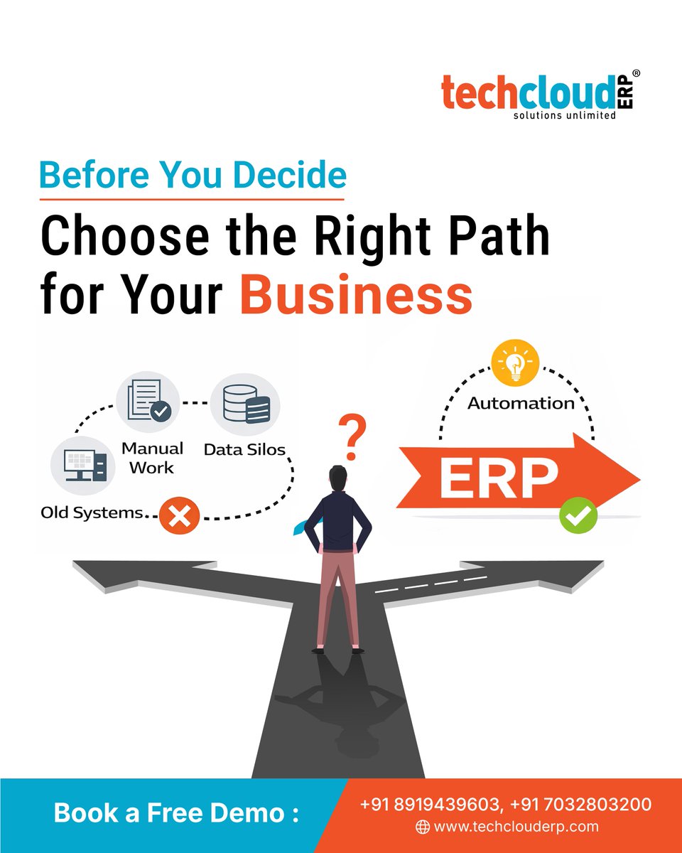 TechCloudERP's tweet photo. Before you decide, choose the right path for your business.
👉 Get a FREE demo now!
📞 +91 8919439603, +91 7032803200
#techclouderp #bestERP #No1ERP #CustomERP #ERPSoftware #BusinessGrowth #AllInOneSolution #BusinessSolutions #AllInOneERP #xtrend #xgrowth #India #erpofindia https://t.co/IUusXZm6SG