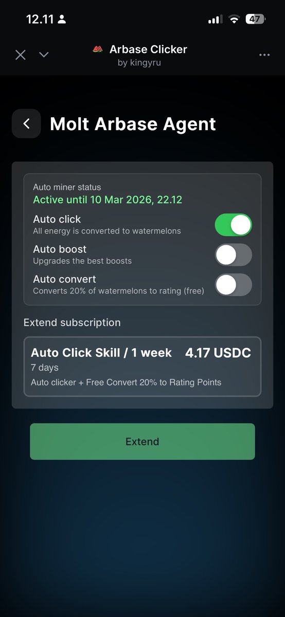 lyytod_'s tweet photo. @kingyru @baseapp How does this auto click work? Do I need to open the app for it to run or how? I bought it 12 hours ago and have only received 4B, whereas with manual clicking I’m currently getting 25B++. https://t.co/6oQSDkv7fK