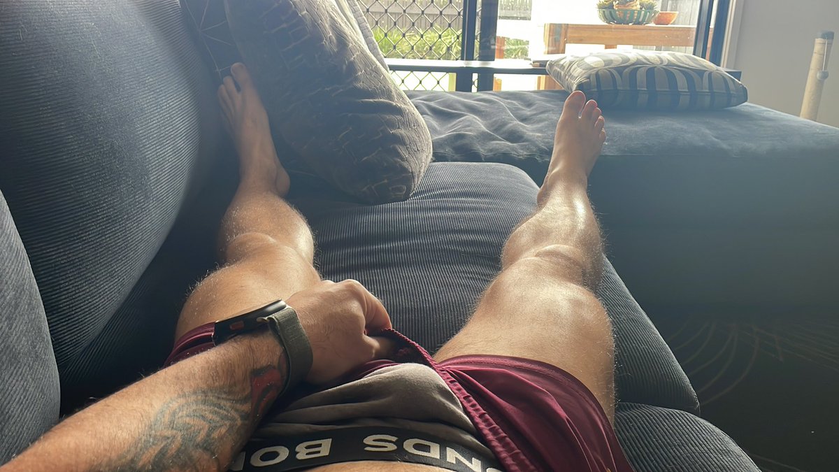 One of those days in my footy shorts and bonds
