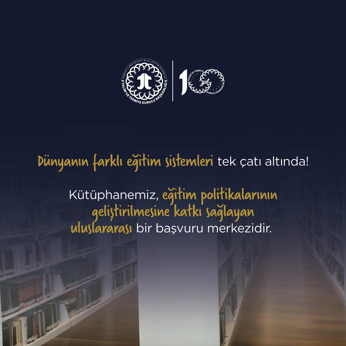meb_ttkb's tweet photo. Talim ve Terbiye Kurulu Başkanlığı Kütüphanesi'ni yakından tanımak ister misiniz?
Zengin koleksiyonu, araştırma imkânları ve uluslararası kaynaklarıyla kütüphanemize ilişkin detaylara ulaşmak için 👉🏻https://t.co/XUtP7PdEZo https://t.co/FnsOLwbM4C