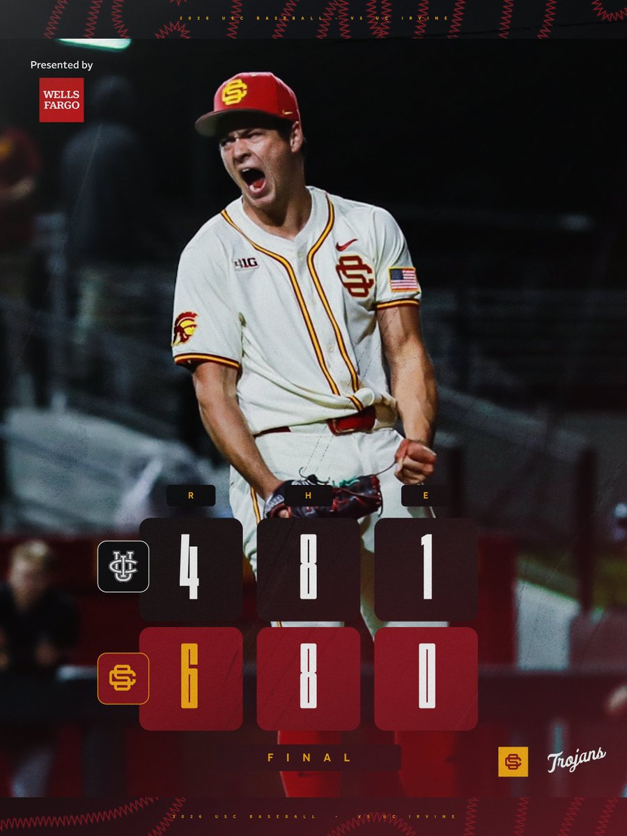 USC_Baseball's tweet photo. FINAL | Dubeaters 🍽️😤
#FightOn x @WellsFargo https://t.co/Xs99iabkNK