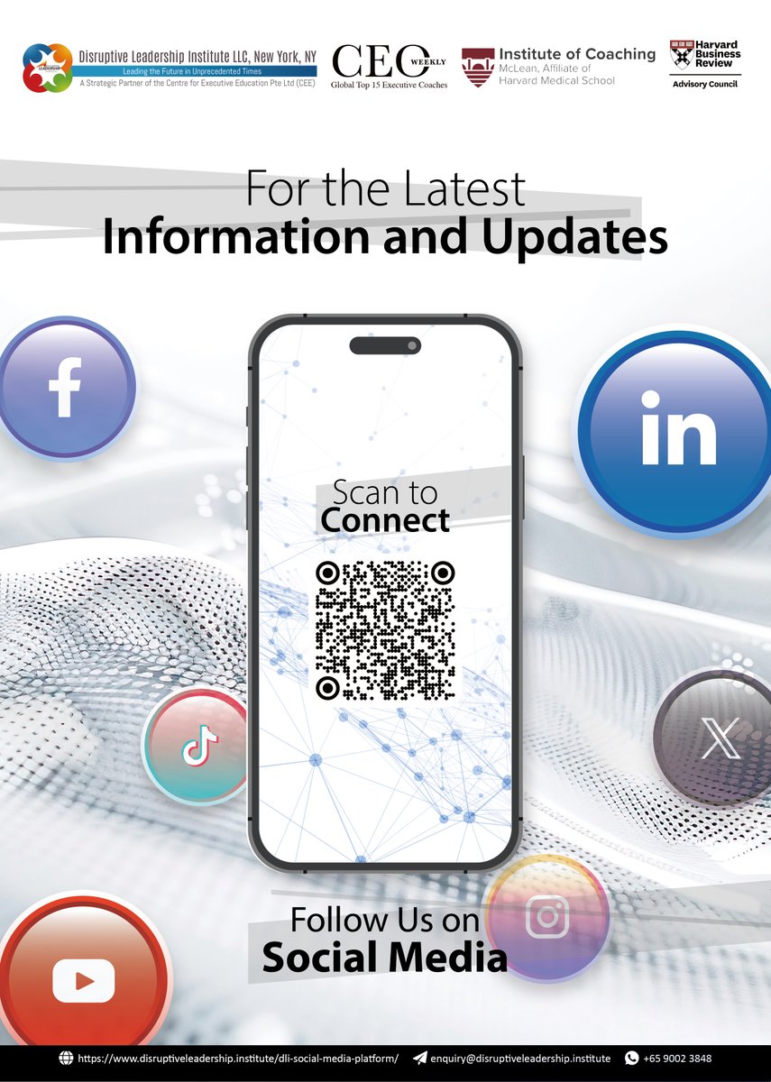cee_global's tweet photo. Leadership today requires clarity under pressure.

Follow the Disruptive Leadership Institute (DLI).

📲 Scan the QR Code or connect here:  https://t.co/UycFypqJfu
#LeadershipInTurbulence #DisruptiveLeadership #AILeadership #FutureReadyLeadership #ExecutiveLeadership https://t.co/kk044isriE