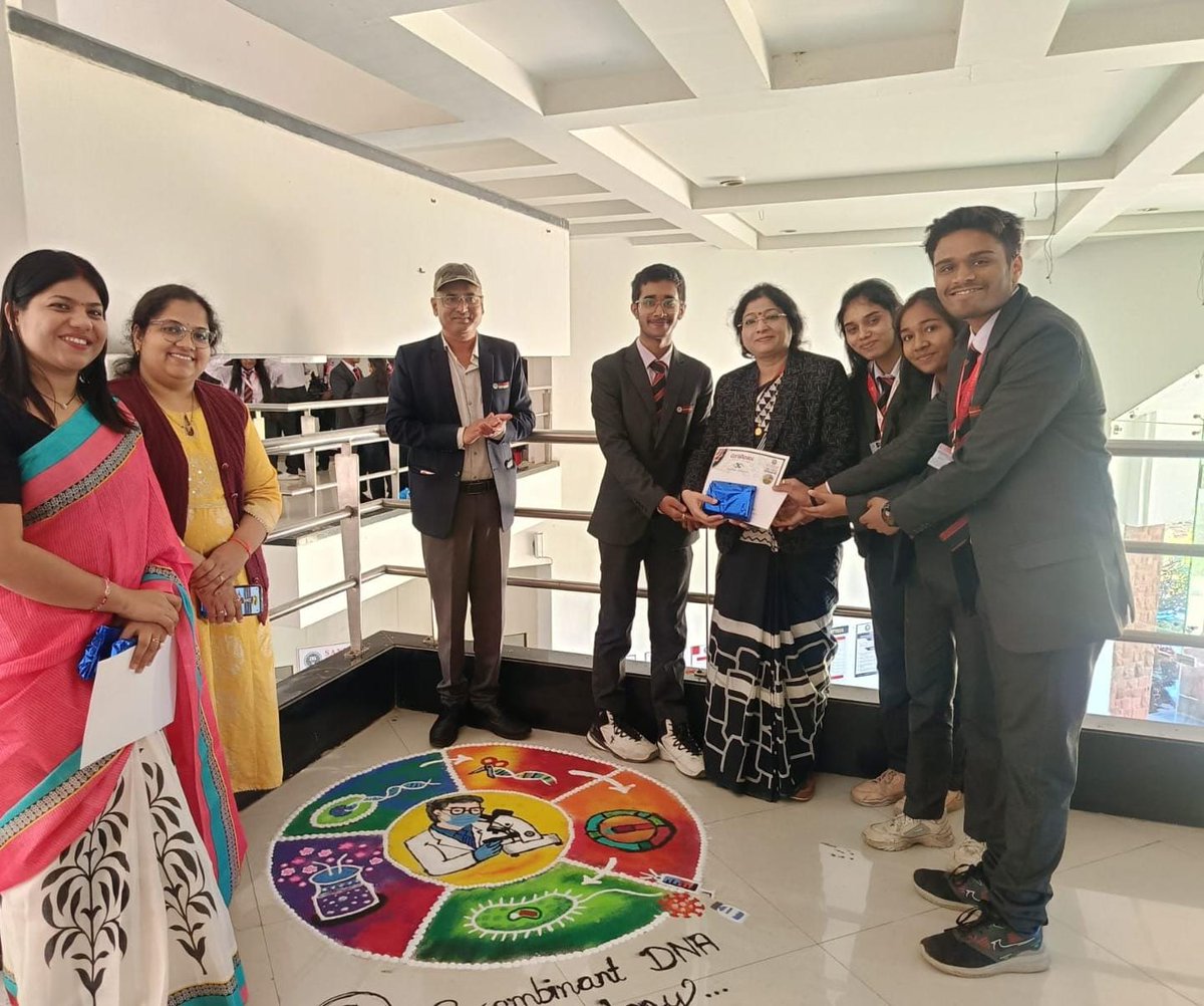 The Department of Biotechnology, Sandip University, Nashik successfully organized a vibrant Scientific Rangoli Competition on the occasion of National Science Day. 🧬✨Students creatively expressed scientific concepts and social awareness through the traditional art of rangoli,