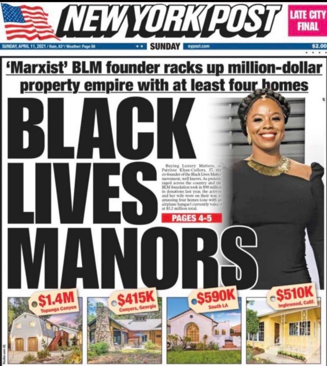 NY Post - Black Lives Manors - BLM Co-Founder Patrisse Khan-Cullors luxury homes