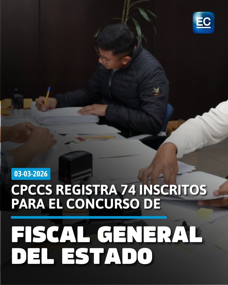 elcomerciocom's tweet image. 🔴 f.mtr.cool/icpzjocixy El número de postulantes a fiscal es "preliminar", falta el conteo de  Galápagos y el exterior.
#Cpccs
#concurso