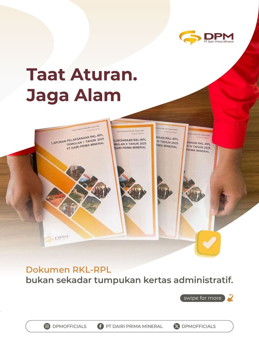 DPMofficials's tweet photo. Dokumen RKL-RPL bukan sekadar formalitas, tetapi komitmen nyata kami dalam memastikan setiap langkah operasional berjalan selaras dengan lingkungan.
Kepatuhan hari ini adalah investasi untuk masa depan dan generasi mendatang.

#DairiPrimaMineral 
#ResponsibleMining
#RevolutionizingMining