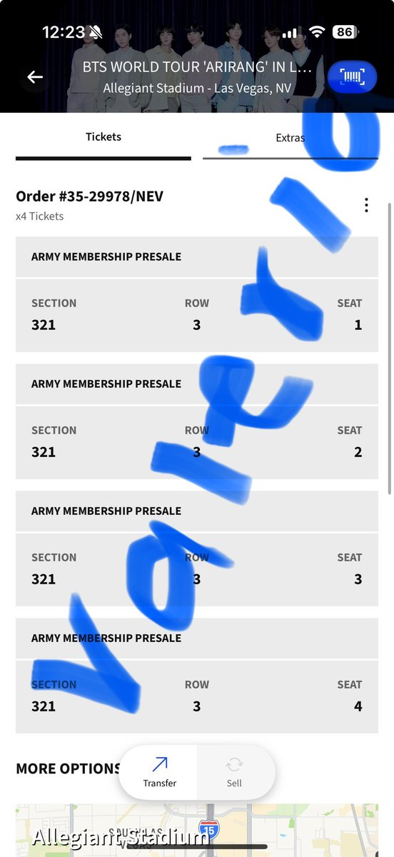nvaleb's tweet photo. WTS 4x bts ticket for Las Vegas day 2 in the 300s section. Third row and aisle 

•Dmed for proof.
•face value $193 each
•I can FaceTime and also accept PayPal G&amp;S 

#BTS #BTS_ARIRANG #BTS_WORLDTOUR_LASVEGAS #BTSINLASVEGAS https://t.co/VnNNlkndg6