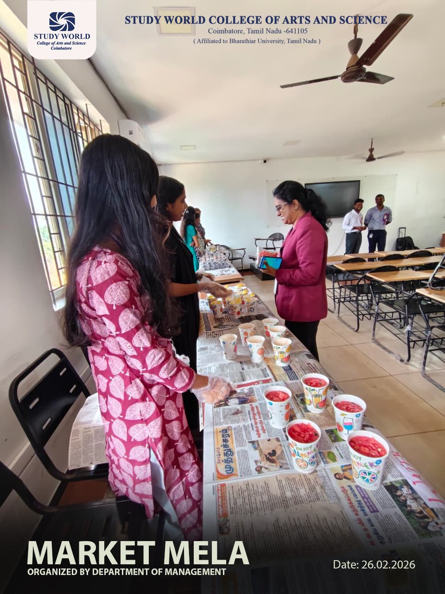 StudyWorldGI's tweet photo. Market Mela 2026 was a vibrant celebration of talent, taste, and teamwork! From exciting game stalls to mouth-watering food counters, the Department of Management made it a day to remember

#MarketMela 
#studyworldgroupofinstitutions https://t.co/wx9e45Zbz2