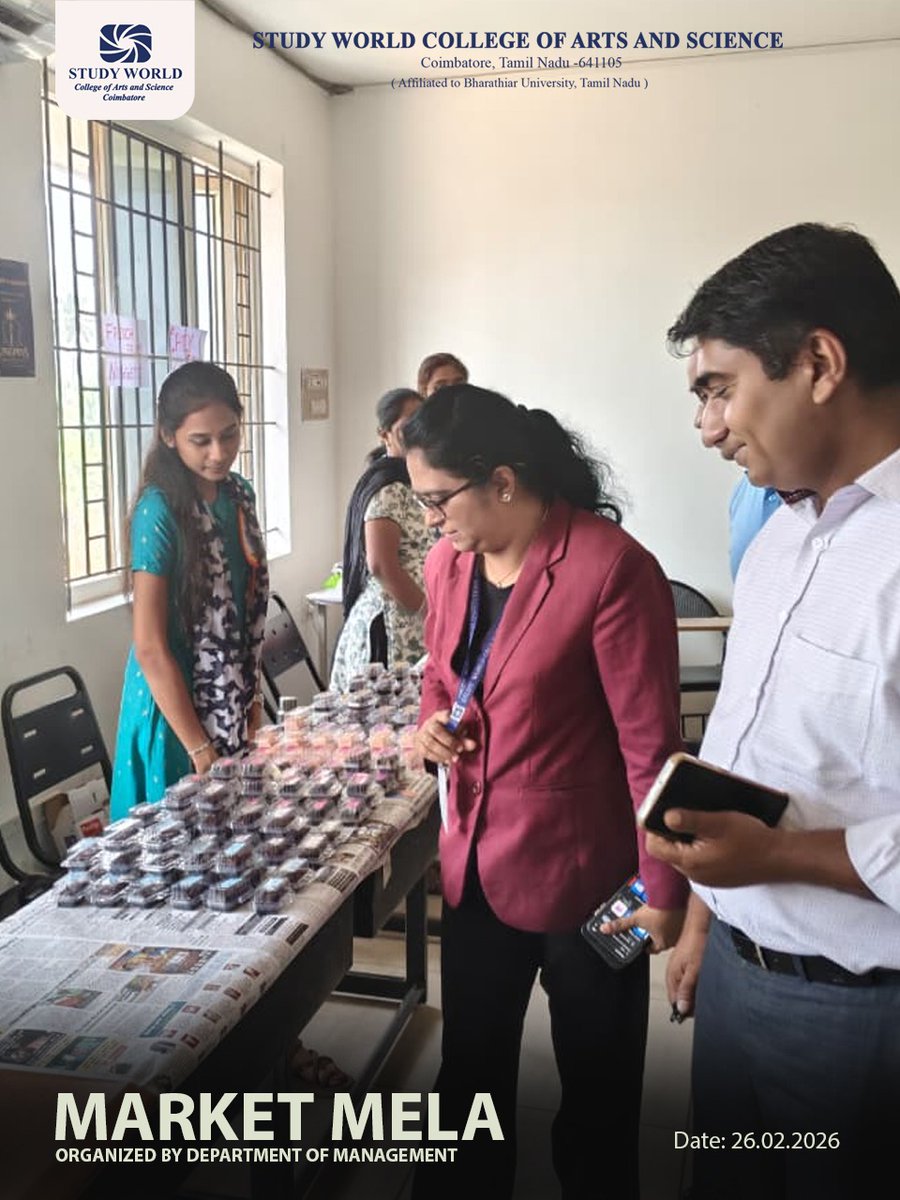 StudyWorldGI's tweet photo. Market Mela 2026 was a vibrant celebration of talent, taste, and teamwork! From exciting game stalls to mouth-watering food counters, the Department of Management made it a day to remember

#MarketMela 
#studyworldgroupofinstitutions https://t.co/wx9e45Zbz2
