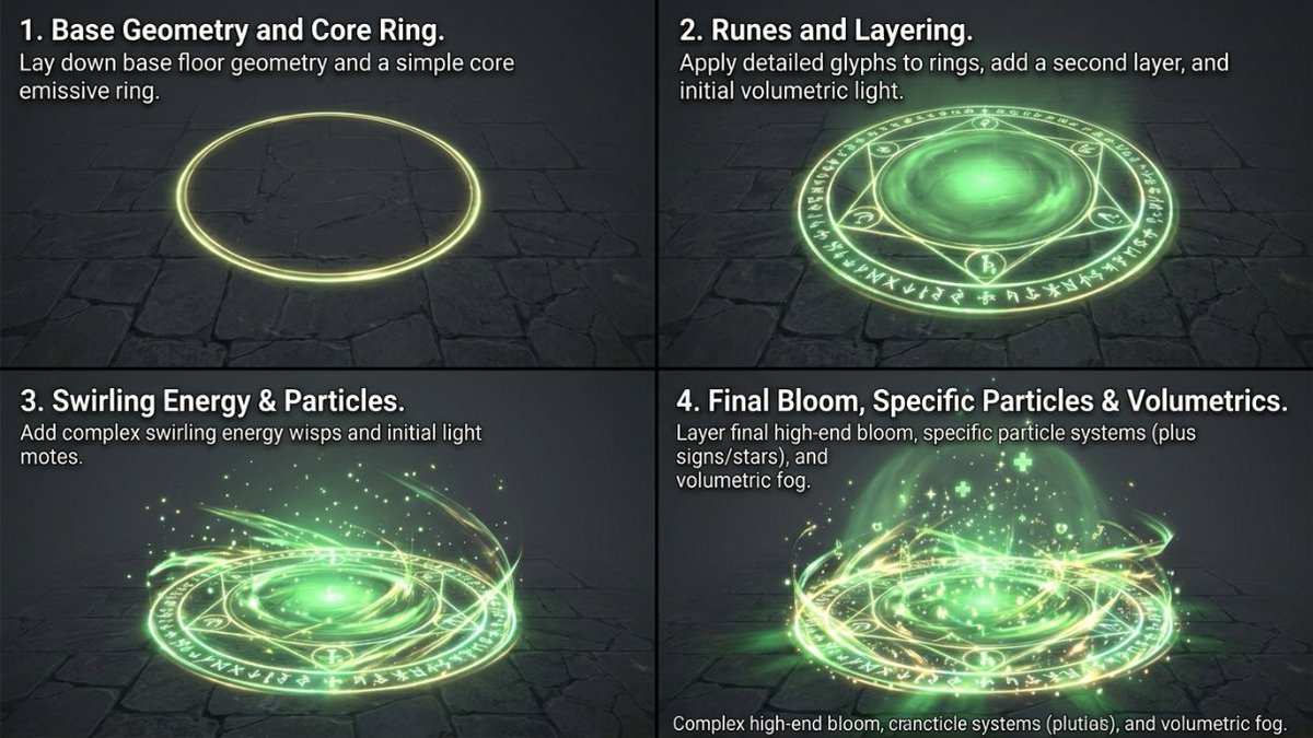 cghow_'s tweet image. Want to create Magic Circle VFX like this? ✨
Check out the free tutorial on CGHOW.
Unreal Engine 5 Niagara VFX Tutorial.

#UnrealEngine #UE5 #Niagara #RealtimeVFX #GameDev #VFXArtist #CGHOW #GameVFX #IndieDev