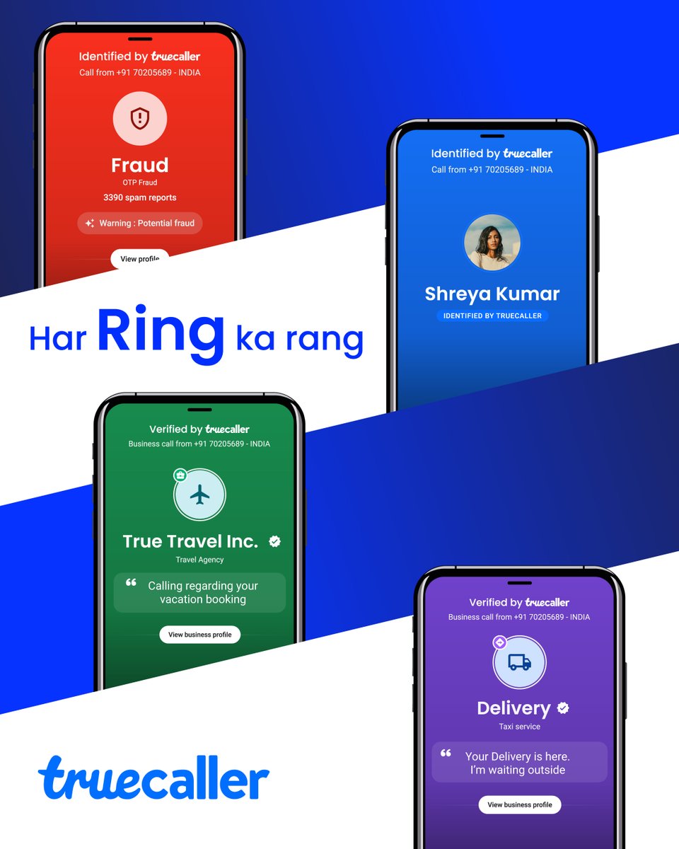 truecaller_in's tweet image. To some colours you answer. Some you simply ignore. Know them all with Truecaller ✅ 
#CallerID #Colours #TakeTheRightCall
