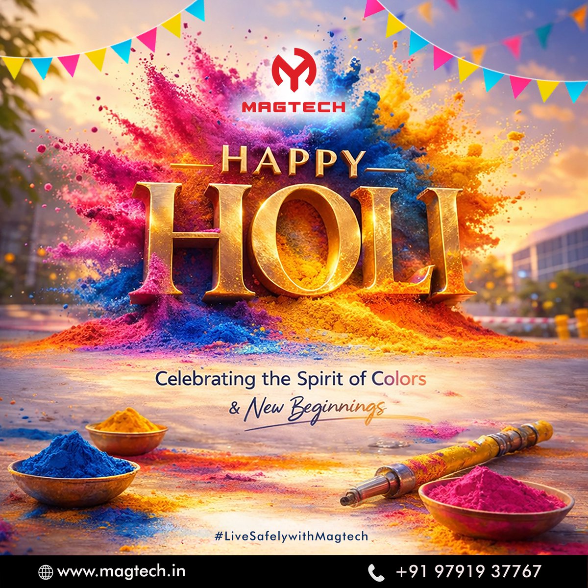Magtechgroups's tweet photo. Wishing you a vibrant and joyful Holi filled with colors of unity, positivity, and progress. May this festival inspire new achievements, stronger bonds, and continued success in every step ahead. Happy Holi 2026.
#holi2026 #happyholi #festivalofcolors #mgtech #HoliVibes https://t.co/GWo0epvT3p