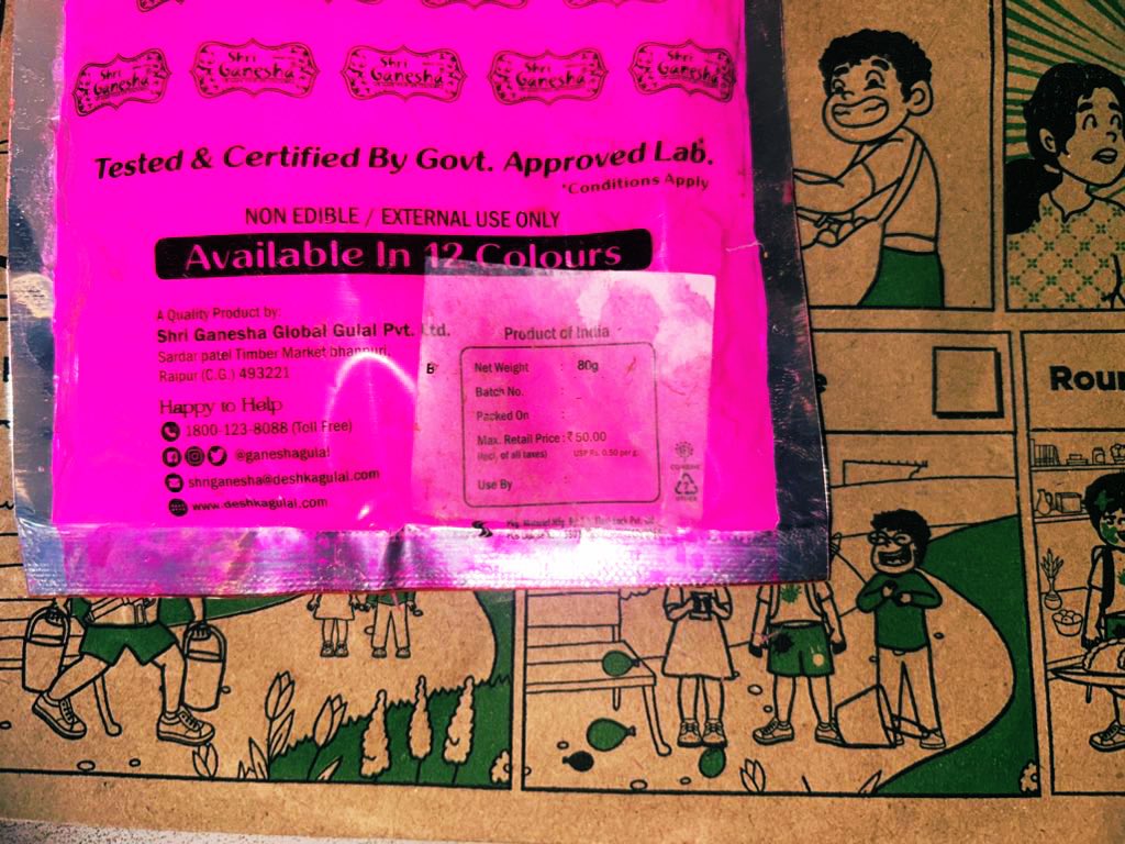 Lkshitij23's tweet photo. Holi vibes just got a reality check! 🌟 @letsblinkit is selling  80gm gullal packets, MRP ₹50, for a whopping ₹100. Is the convenience worth the extra cost? Share your thoughts! #Blinkit #Gullal #HoliDeals #Holi2026 https://t.co/DHchuAPASD