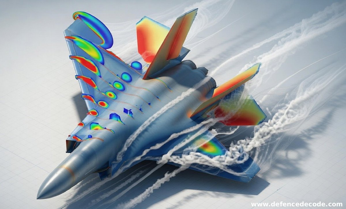 DefenceDecode's tweet image. Control Power Simulation(#CPS) is an aerodynamic analysis process used to measure how effective the aircraft’s control surfaces are at maneuvering the jet. 
It refers to how much authority a control surface has over the aircraft’s motion.

For a stealth fighter like #AMCA, this