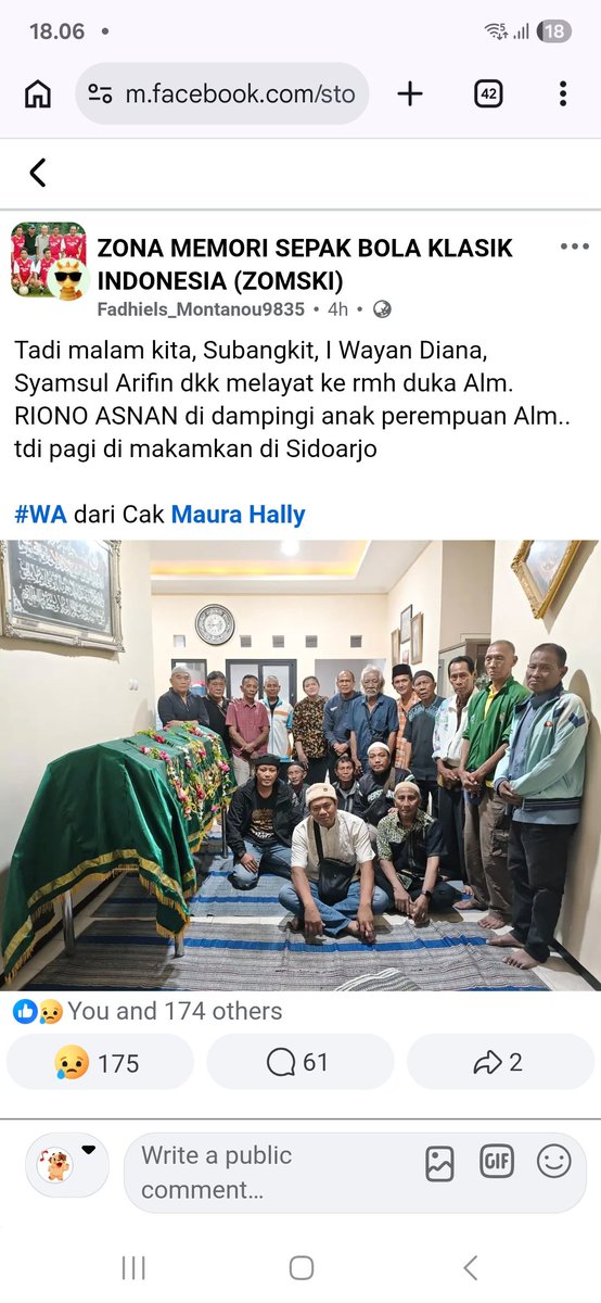 arthawidhi's tweet photo. Telah meninggal dunia mantan pemain dan pelatih Persebaya, Riono Asnan. Semoga diterima semua amal ibadahnya dan keluarga dikaruniai ketabahan 🙏🙏🙏🥲
Sumber berita om Fadhiels Montanau via Zomski FB Group https://t.co/cY1mgO3mr0