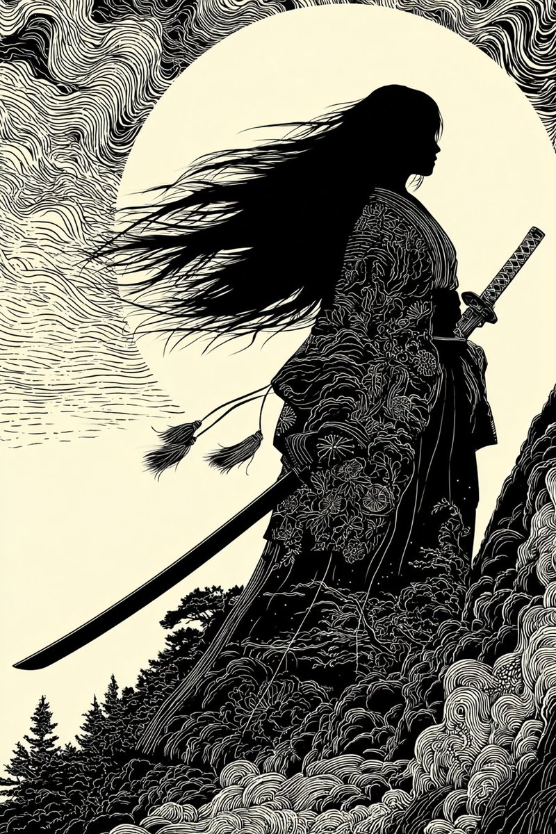 厳選sref #遥かなる幻想地図 Vol.188】 Strong monochrome contrast