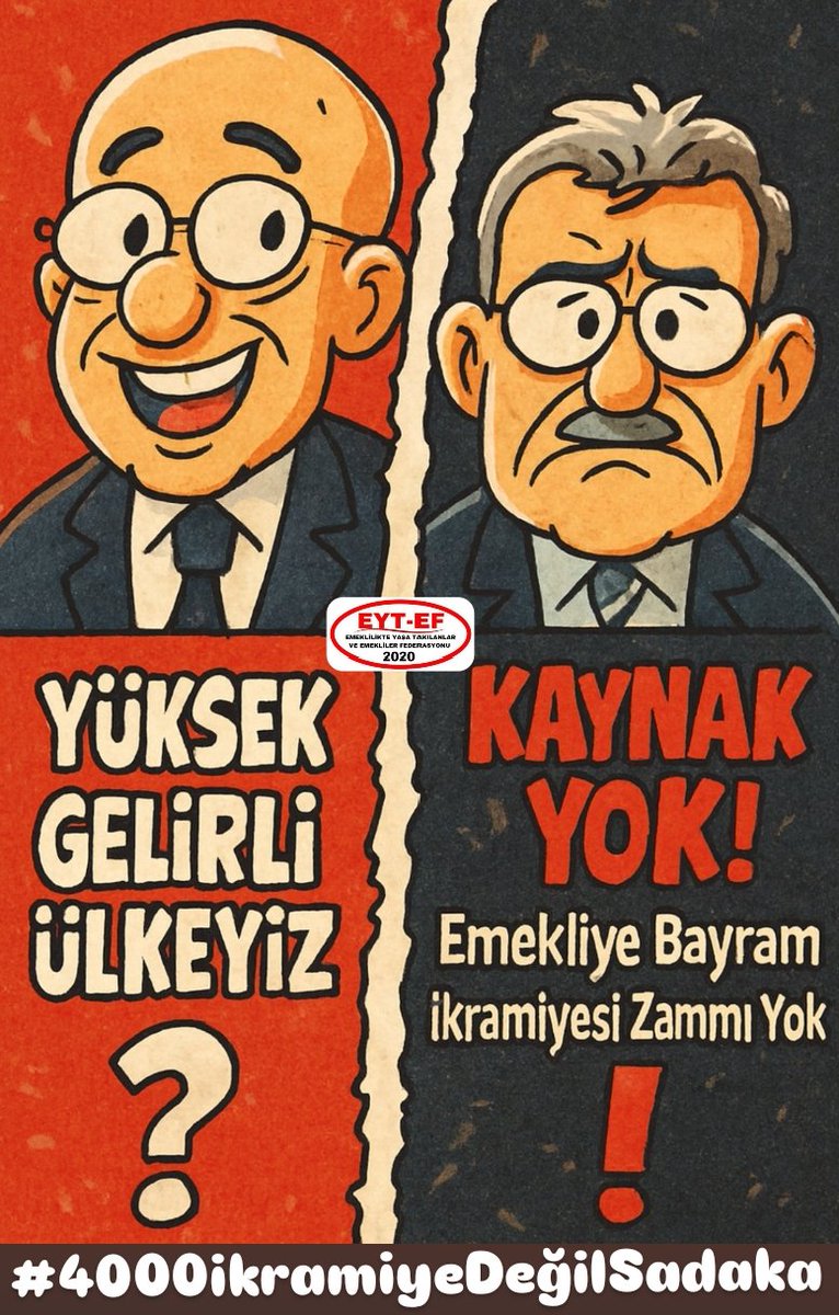 EYTLEVENTATACA1's tweet photo. Yüksek gelirliysek emekliye neden kaynak yok

Kaynak yoksa bu söylem neye dayanıyor

Emekliye gelince para yok
Başkalarına cömertlik çok

4000 TL ne bayramdır ne müjde
Sadakadır #Emekli ye

#4000ikramiyeDeğilSadaka
#5000KısmiYasaylaBitmeli
@RTErdogan @isikhanvedat 
Iran İspanya https://t.co/NmyyXOyVP7